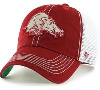 47 NCAA Trawler Primary Logo Team Color Mesh Trucker Clean Up Adjustable Hat, Adult One Size Fits All, Arkansas Razorbacks, One size