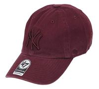 47 New York Yankees Adjustable Cap Clean Up Tonal MLB Dark Maroon, Red, One Size