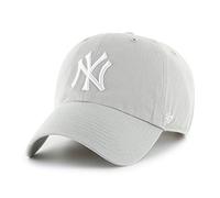 47 New York Yankees MLB Clean Up Unisex Baseball Cap, Adjustable, White Logo, Light Grey