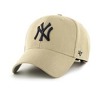 47 New York Yankees MLB MVP Unisex Baseball Cap, Adjustable, Black Logo, Khaki