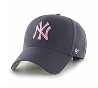47 New York Yankees MLB MVP Unisex Baseball Cap, Adjustable, Pink Logo, Navy Blue