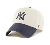 47 New York Yankees MLB Two Tone Clean Up Cap Beige Navy Blue