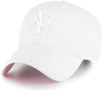 47 New York Yankees Primary Logo Ballpark Clean Up Dad Hat Baseball Cap - Multiple Colors, New York Yankees White White Pink, One size