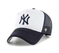 47 New York Yankees White Navy MLB Tri Tone Foam Offside Trucker Cap - One-Size