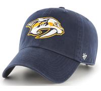 47 NHL Team Color Alternate Primary Logo Clean Up Adjustable Cap Dad Hat, Adult One Size Fits All, Nashville Predators - Navy, One size