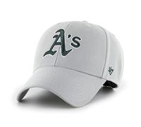 47 Oakland Athletics MLB MVP Unisex Baseball Cap, Adjustable, Dark Green Logo, Grey