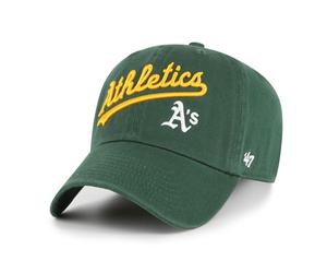 47 Oakland Athletics MLB Script Clean Up Green Adjustable Cap