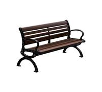 47" Outdoor Garden Bench Durable RustProof Cast Aluminum & Steel Stylish Seating for Front Porch Backyard and Outdoor Spaces WeatherResistant Design