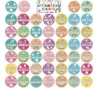 47 PCS Affirmation Station Bulletin Board Set Positive Affirmations Mirror Display Growth Mindset Classroom Decoration Color Affirmation Mirror Wall Decor Motivational Cutouts for Home School Supplies