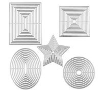 47 PCS Nested Rectangle Square Circle Oval Star Shaped Basics Essential Panels Metal Cutting Dies Set DIY Scrapbooking Embossing Stencils Card-Making,Album,Die-cuts DIY Paper Greeting Gift Cards