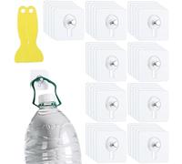 47 Pcs Self Adhesive Picture Hooks, 15 kg Load Heavy Duty Picture Hangers, for Walls, Command Strips Heavy Duty, No Damage Hangers for Frames, Kitchen, Bathroom Accessories, Include 2 Scrapers