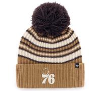 47 Philadelphia 76ers Women's Espresso Fashion Cuff Beanie Hat with POM - NBA Ladies Cuffed Winter Knit Cap