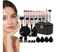 47 Pieces Makeup Brushes Set, Makeup Accessories Kit 47 Pieces with Organizer Case, Travel Case Organizer Cosmetic Accessories Kit Portable for Daughter Wife Mom