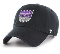 47 Sacramento Kings Mens Womens Clean Up Adjustable Strapback Black Hat with Team Color Logo, Black, One size