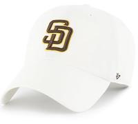 47 San Diego Padres White Team Color Logo Primary Logo Clean Up Adjustable Strap Hat Cap, Adult One Size Fits All