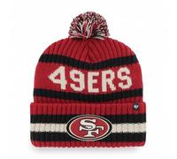 47 San Francisco 49ers NFL Bering Unisex Winter Knit Bobble, One Size Fit, Team Badge, Red
