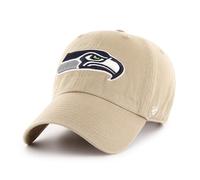 47 Seattle Seahawks NFL Clean Up Unisex Baseball Cap, Adjustable, Team Badge, Khaki