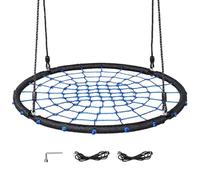 47" Spider Web Tree Swing - Adjustable Height, 200kg Capacity, Safe and Durable Swing for Children Indoor/Outdoor Use (Blue-120cm)