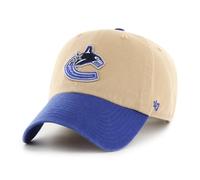 47 Vancouver Canucks NHL Clean Up Two Tone Khaki Blue Adjustable Cap