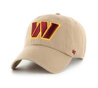 47 Washington Commanders NFL Clean Up Unisex Baseball Cap, Adjustable, Team Badge, Khaki