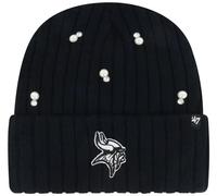 47 Women's Minnesota Vikings Black Claudette Glam Cuffed Knit Hat - NFL Rhinestone Accent Winter Cuff Cap