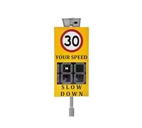 47"x 24"/55"x 27" Speed Display Radar Traffic Sign, Solar Speed Radar Feedback Sign, Road Safety Speed Limit Detector With Accessories, For Speed-Limited Roads,Hi(Size:120*60 cm/47*24 in,Color:Yellow)