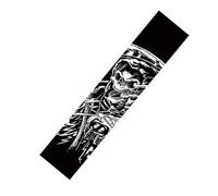 47"X10" Sport Outdoor Skateboard Longboard Dancing Board Double Rocker Board Cruiser Board Waterproof Diamond Griptape Sheet Sticker Deck Sandpaper (skull)