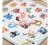 47"x47" Premium Baby Play Mat - Extra Thick, Non-Slip & Machine Washable Foam Floor Mat for Infants, Babies & Toddlers, Fits Playpens, Alphabet Design, Foldable & Odorless