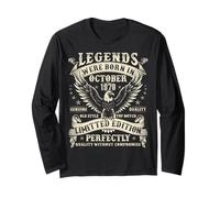 47 Year Old Bday Gifts for Men 47th Birthday October 1978 Long Sleeve T-Shirt