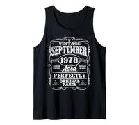 47 Years Old Vintage September 1978 Retro 47th Birthday Men Tank Top