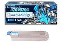 47095704 47095703 47095702 47095701 Toner Cartridge Compatible for Okidata OKI C844dnw C834nw C834dnw C824n C824dn Printers, With Chip Large Capacity 6000 Pages (1 Pack Cyan)