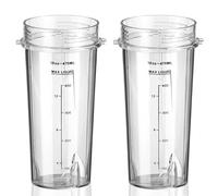470ml/16oz Cups for Ninja 700W Slim Blender QB3001UKS BL770 BL780 BL660 BL740 BL810, Replacement Parts for Nutri Ninja 1100W/1200w/1500w Series Blenders (2 Pack)