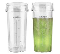 470ml Cup for Ninja 700W Slim Blender QB3001UKS, Also Fit The Ninja BL770 BL780 BL660 BL740 BL810, 2 Pack 16oz Ninja Smoothie Maker Cup Replacement Spare Parts