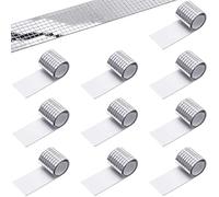 4720 Pieces Self-Adhesive Mirrors Mosaic Tiles, Glass Mirror Wall Sticker, Square Glass Mosaic Stickers Mini Mirror Stickers for DIY Disco Party DIY Decor (5 x 5 mm, Silver)