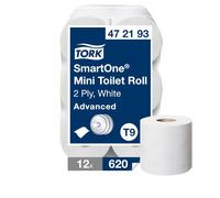 472193 Tork SmartOne mini Toilet Rolls 12 Rolls Per Case Tissue Bulk Bathroom