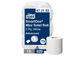 472193 Tork SmartOne mini Toilet Rolls 12 Rolls Per Case Tissue Bulk Bathroom