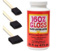 473ml 16oz Modge Pod Gloss Finish Glue Sealer With 3 Foam Brushes For Decoupage Modelling Craft Non Toxic