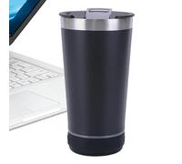 473ml Thermal Glass with Speaker on the Bottom - Thermal Beverage Cup - for Camping Travellers Beach Barbecue Home Office Picnic Party Car Trip Juice Drinks Milk