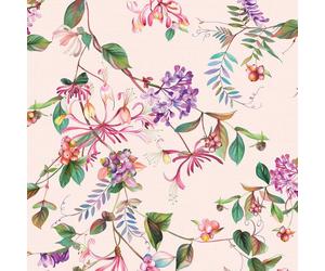 47457 - Flora Summer Bouquet Beige Rose Green Galerie Wallpaper