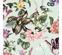 Galerie Flora Floral Green Wallpaper 47459, Green