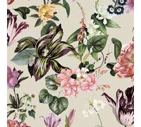 Galerie Flora Floral Beige Wallpaper 47461, Cream
