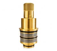 47483000 3/4" Brass Thermostatic Compact Cartridge with Expansion Thermocouple (Turbostat), Upgrade Replacement for GROHE 47483000 Plastic Version, Fits 3/4" Thermostatic Mixing Valves