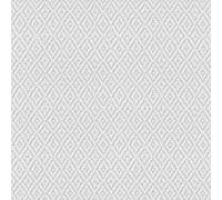 47489 - Flora Diamond Weave White Grey Galerie Wallpaper