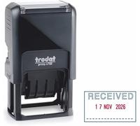 4750 Self Inking Word and Date Stamp-Received Text Plate- Blue and Red Ink- 42x26mm