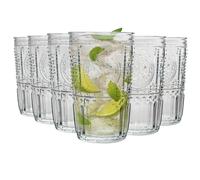 Bormioli Rocco 6x Romantic Highball Glasses Boho Water Tumblers 475ml Clear