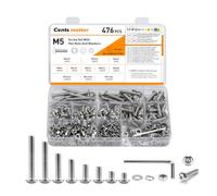 476 Pcs M5 Screws Set, M5 Bolts and Nuts Set, Assorted Nuts and Bolts Set, Hex Socket Head Cap Screws Bolts and Nuts Set with Washers Set, Pan Head Round Head Machine Screws Assortment Kit