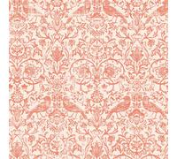 Non-woven wallpaper ornaments shabby floral birds beige orange 47622 (6,50£/1qm)