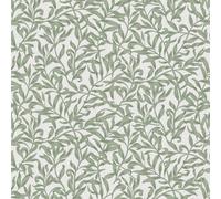 Non-woven wallpaper leaves pattern fabric look grey green 47640 (6,76£/1qm)