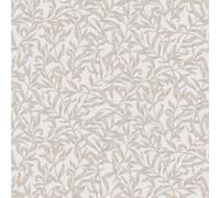 Non-woven wallpaper leaves pattern fabric look grey beige 47641 (6,50£/1qm)