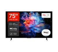 [£477 with Voucher, No Code Reqired] TCL 75V6C 75” Direct LED TV, 4K HDR TV, Smart TV Powered by Google TV (Dolby Vision & Atmos, Motion clarity, compatible with Google Assistant & Alexa)